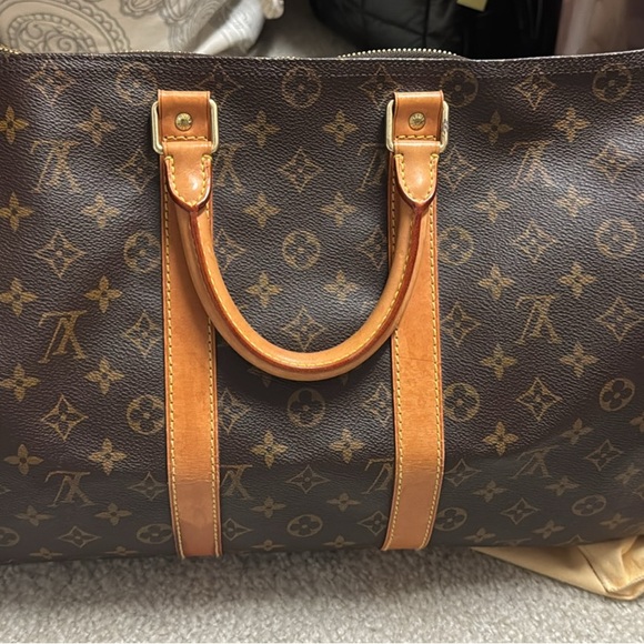 Louis Vuitton Monogram Canvas Duffel Bag with Tan Accents